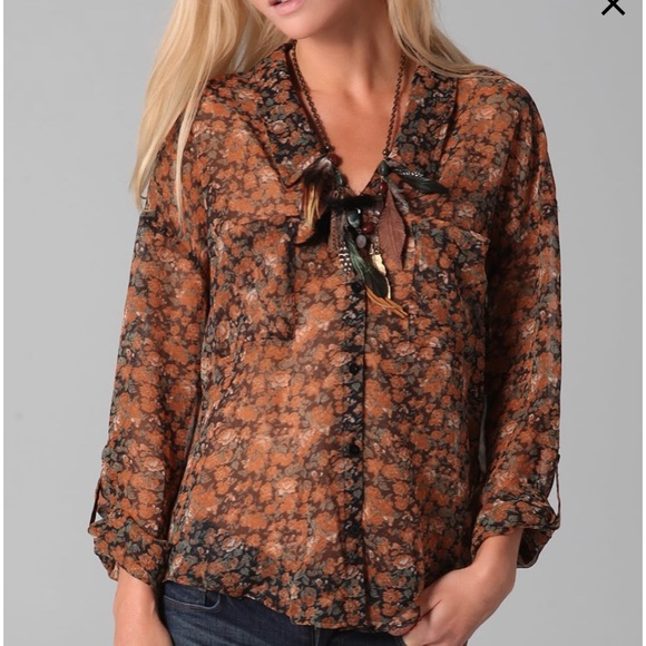 Free People Tops - Free People Floral Easy Rider Button Down Blouse